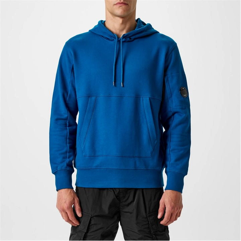 CP Company Diagonal Raised Fleece Hoodie - Blue